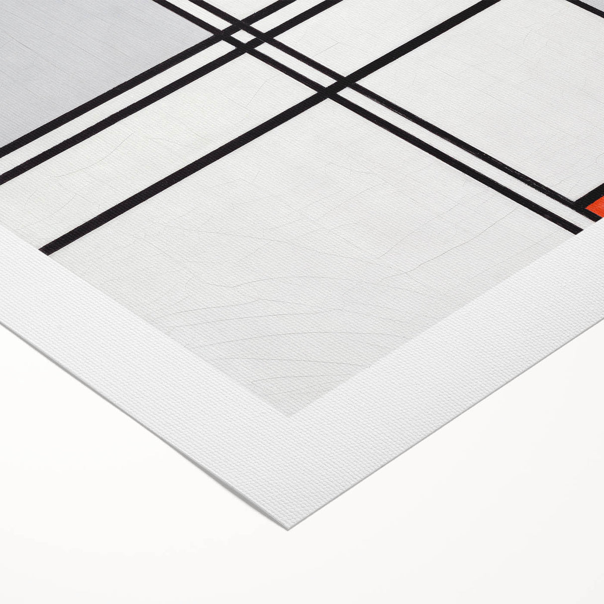 Modern Wall Art - Minimalist Composition in Gray, White, and Red