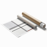 Modern Wall Art - Minimalist Composition in Gray, White, and Red