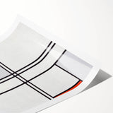 Modern Wall Art - Minimalist Composition in Gray, White, and Red