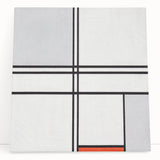 Modern Wall Art - Minimalist Composition in Gray, White, and Red