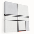 Modern Wall Art - Minimalist Composition in Gray, White, and Red