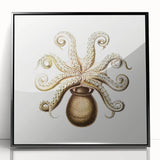 Modern Wall Art - Intricate Vintage Octopus Marine Life Illustration