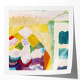 Modern Wall Art - Abstract Interior with Clock in Vibrant Watercolors