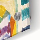 Modern Wall Art - Abstract Interior with Clock in Vibrant Watercolors