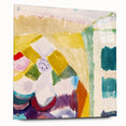 Modern Wall Art - Abstract Interior with Clock in Vibrant Watercolors