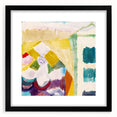 Modern Wall Art - Abstract Interior with Clock in Vibrant Watercolors