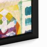 Modern Wall Art - Abstract Interior with Clock in Vibrant Watercolors