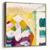 Modern Wall Art - Abstract Interior with Clock in Vibrant Watercolors