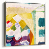 Modern Wall Art - Abstract Interior with Clock in Vibrant Watercolors