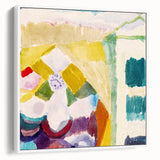 Modern Wall Art - Abstract Interior with Clock in Vibrant Watercolors
