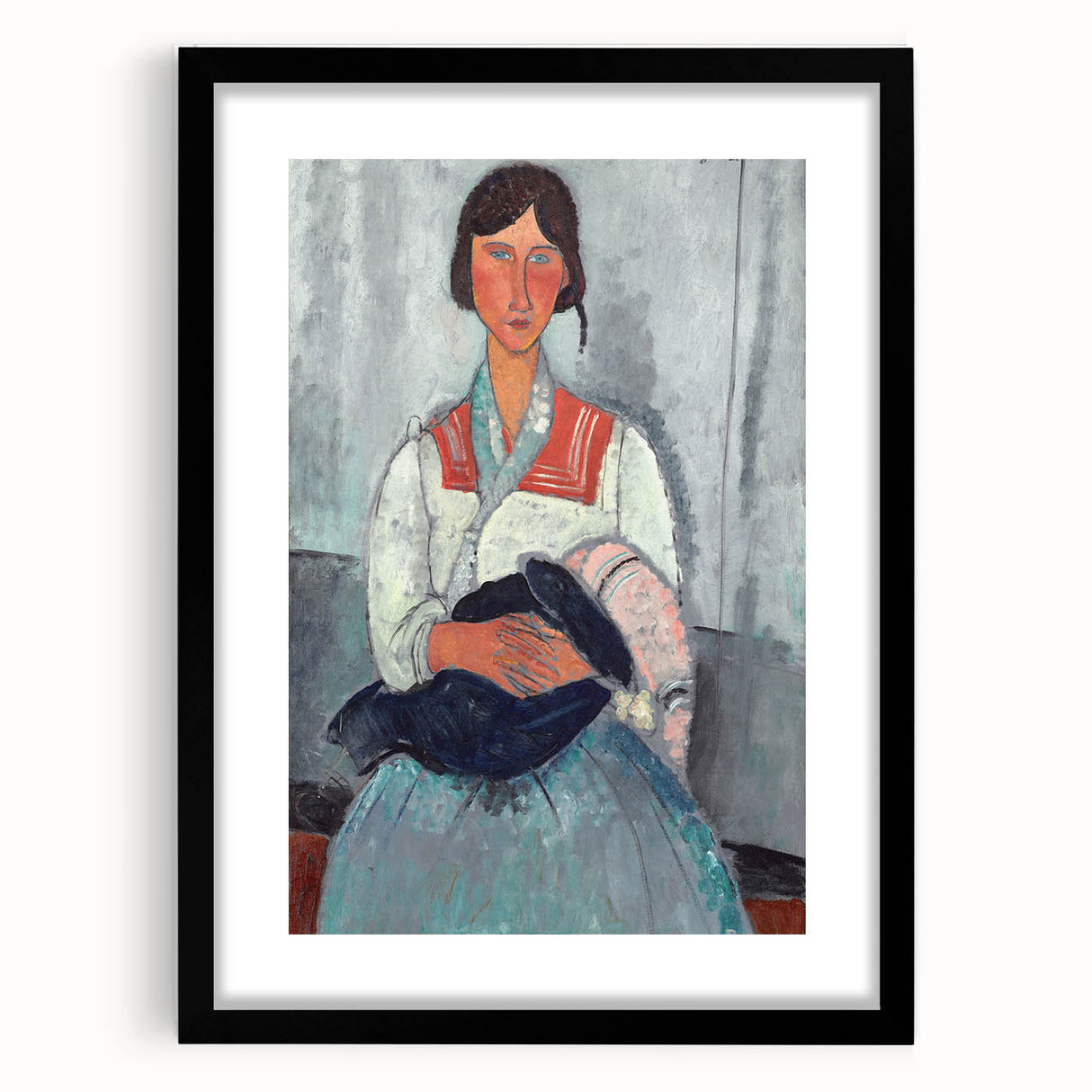 Modern Wall Art - Abstract Portrait of Gypsy Woman with Baby