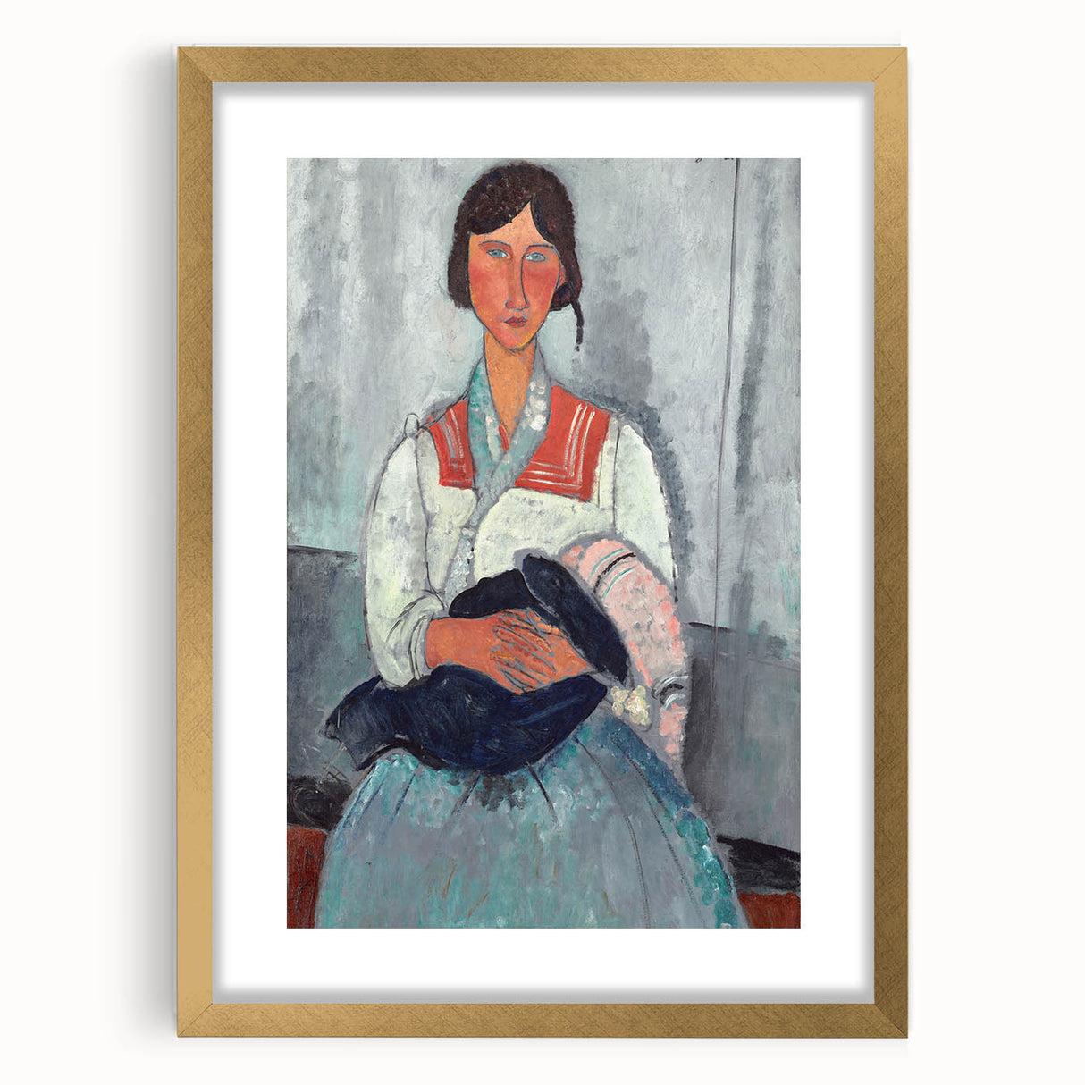 Modern Wall Art - Abstract Portrait of Gypsy Woman with Baby