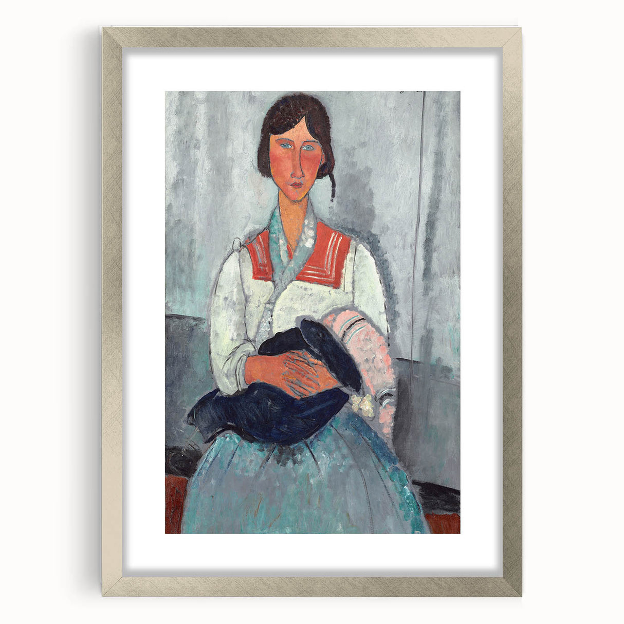 Modern Wall Art - Abstract Portrait of Gypsy Woman with Baby
