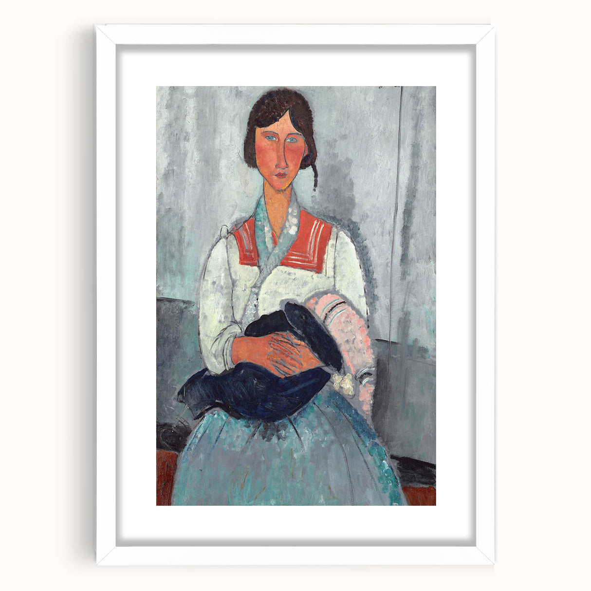 Modern Wall Art - Abstract Portrait of Gypsy Woman with Baby