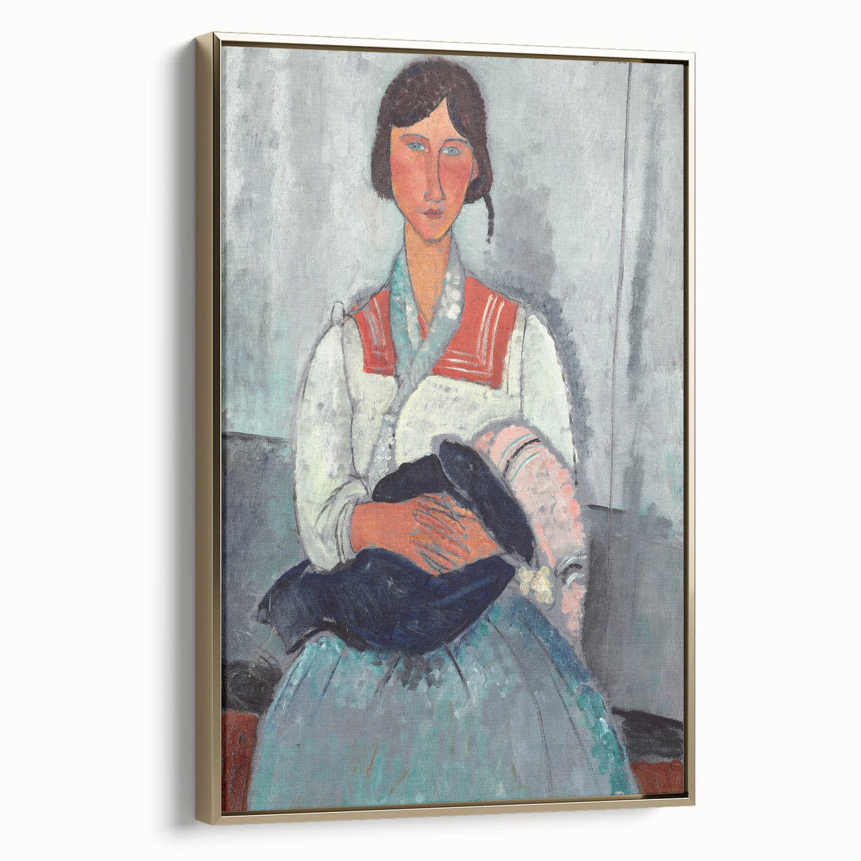 Modern Wall Art - Abstract Portrait of Gypsy Woman with Baby