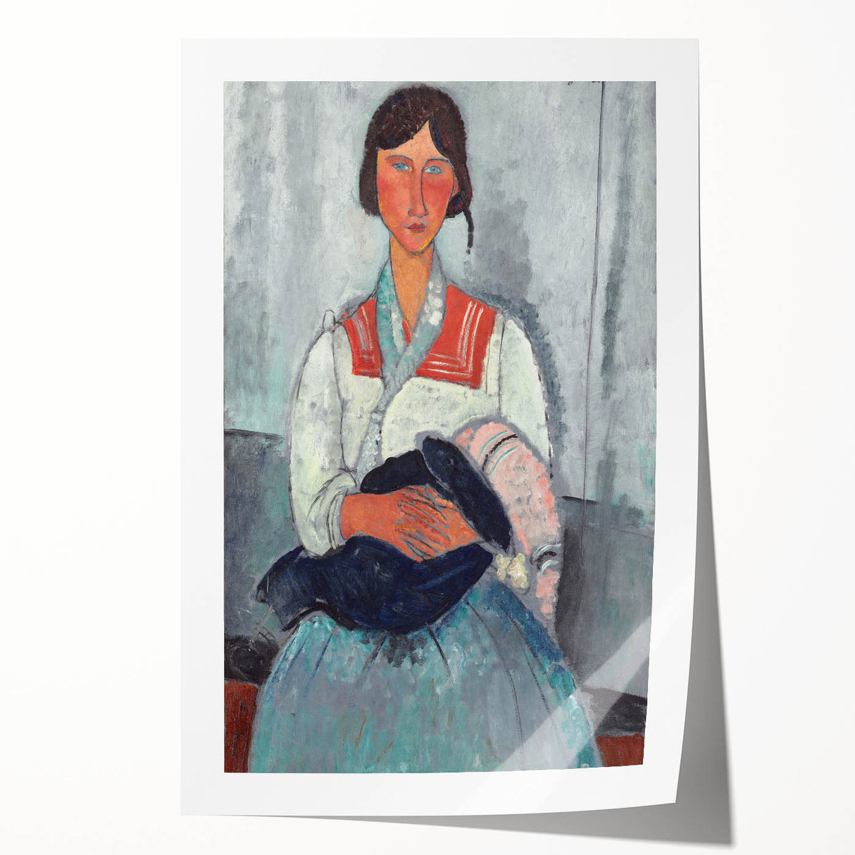 Modern Wall Art - Abstract Portrait of Gypsy Woman with Baby
