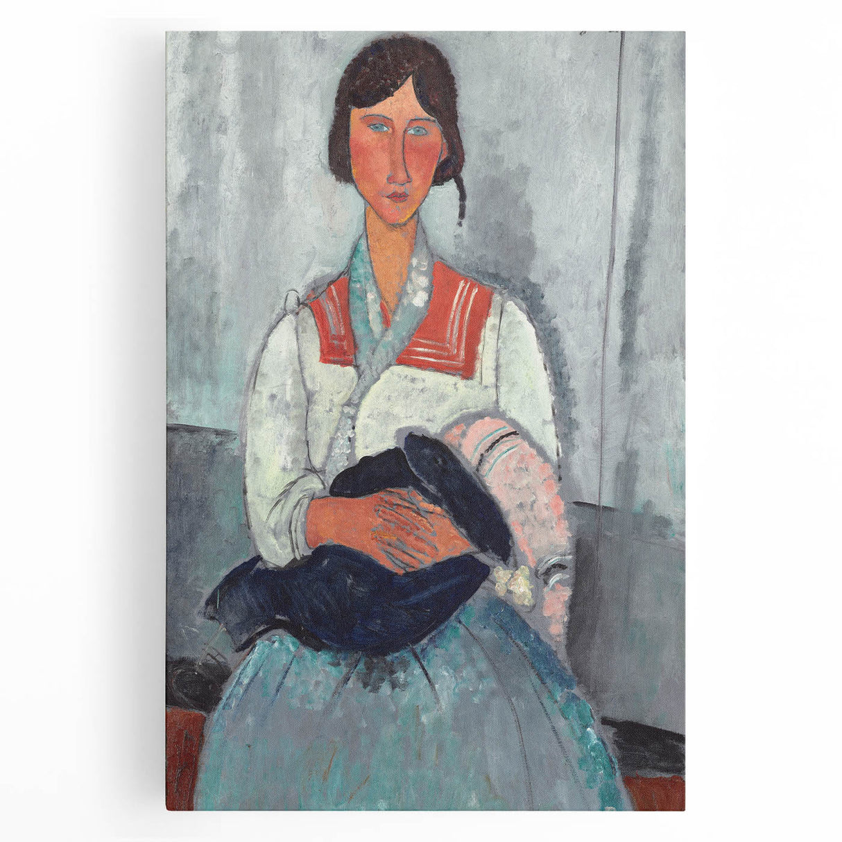 Modern Wall Art - Abstract Portrait of Gypsy Woman with Baby