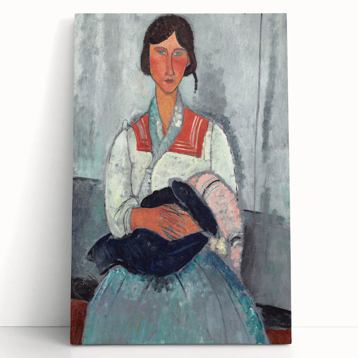 Modern Wall Art - Abstract Portrait of Gypsy Woman with Baby