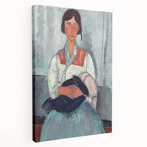 Modern Wall Art - Abstract Portrait of Gypsy Woman with Baby