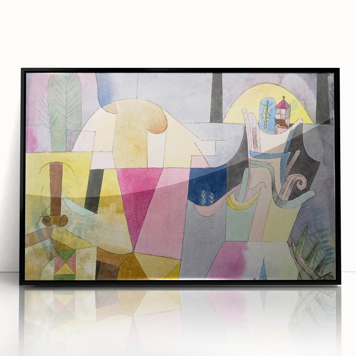 Black Columns in a Landscape" Abstract Modern Art - Contemporary Geometric Decor