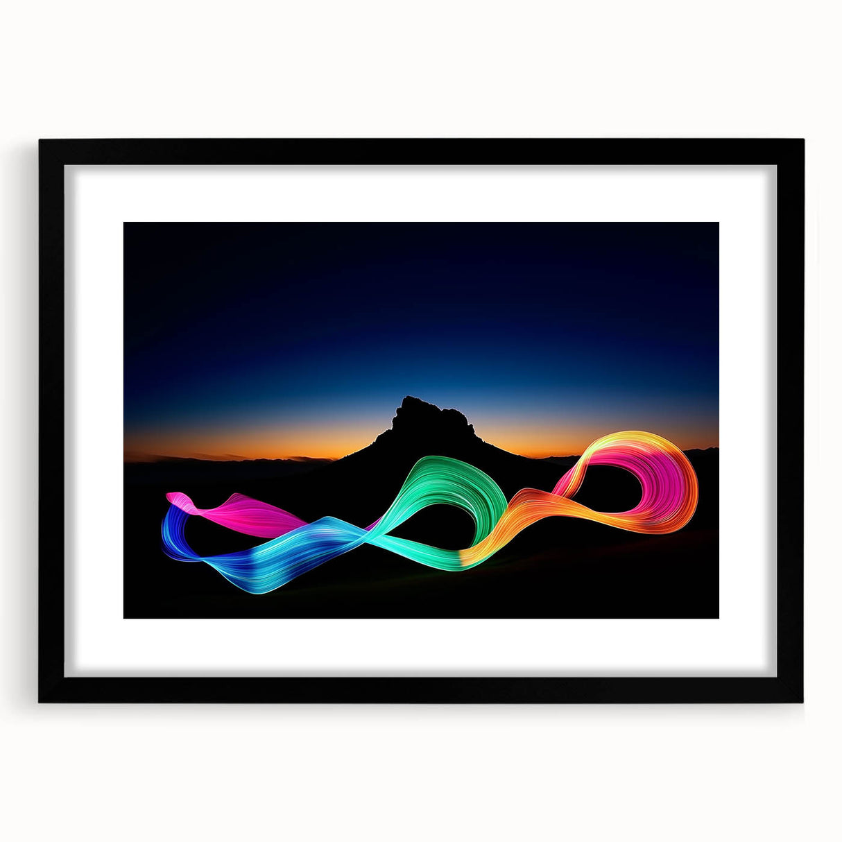 Neon Light Dance – Dynamic Abstract Color Trail Motion Wall Art