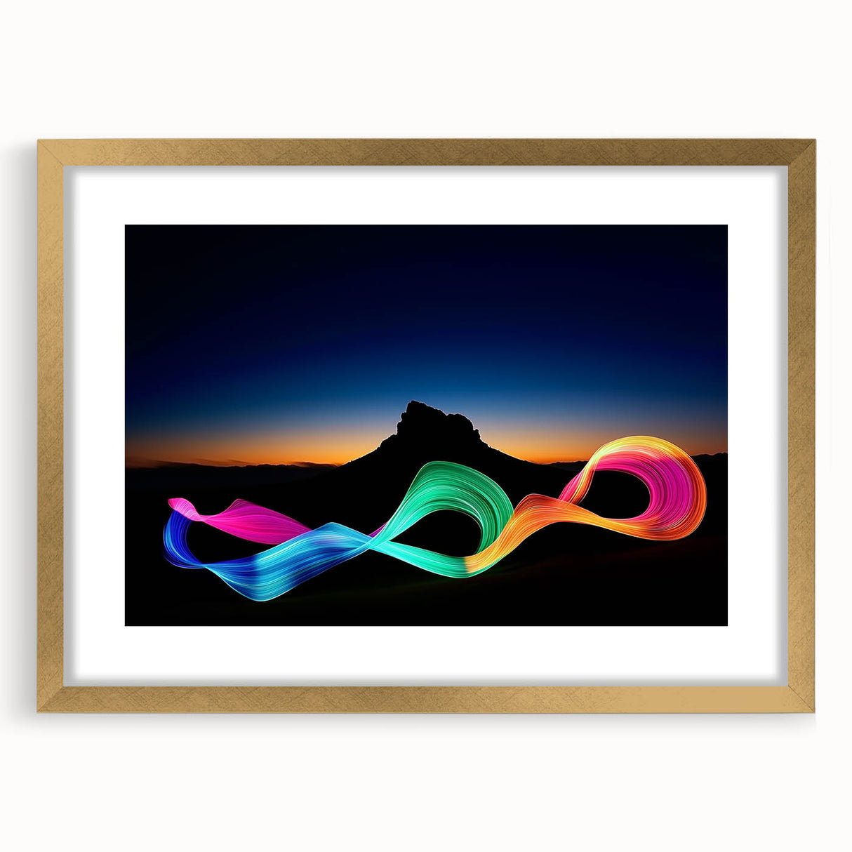 Neon Light Dance – Dynamic Abstract Color Trail Motion Wall Art