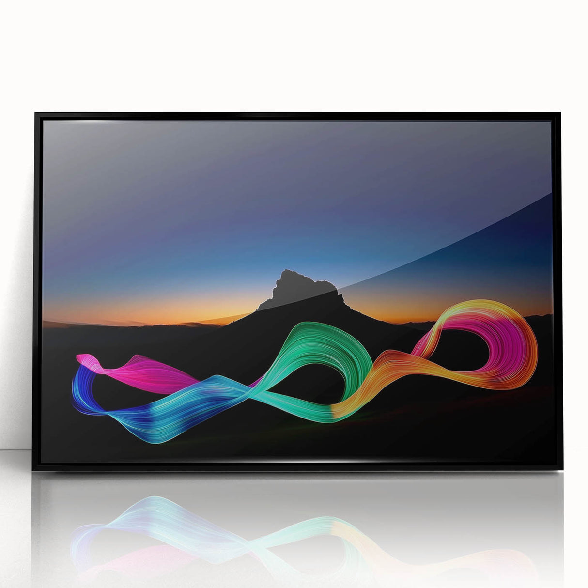 Neon Light Dance – Dynamic Abstract Color Trail Motion Wall Art