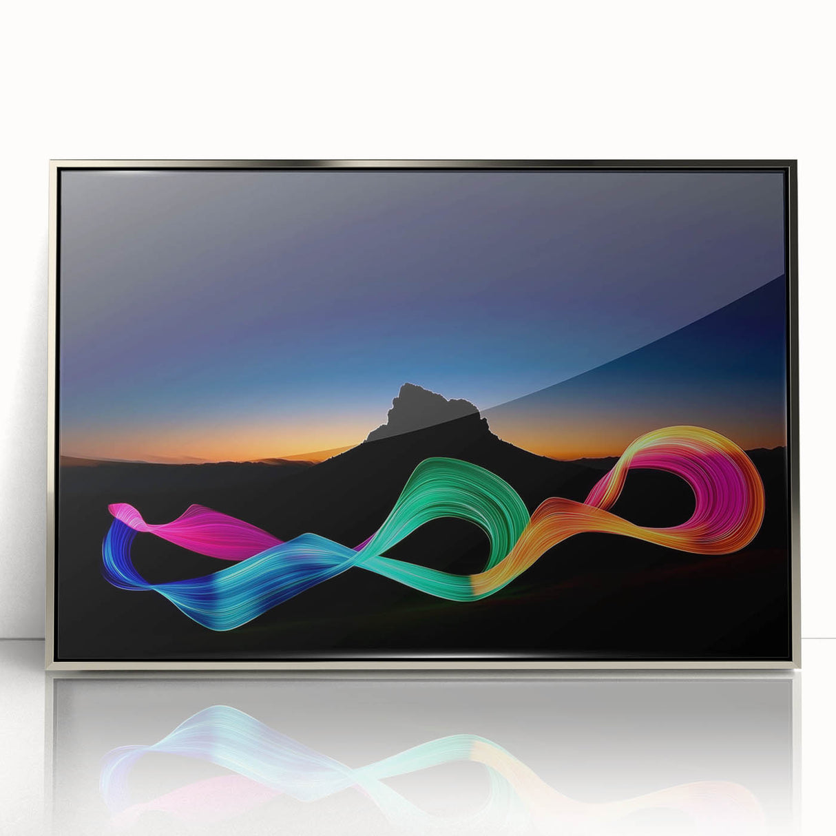 Neon Light Dance – Dynamic Abstract Color Trail Motion Wall Art