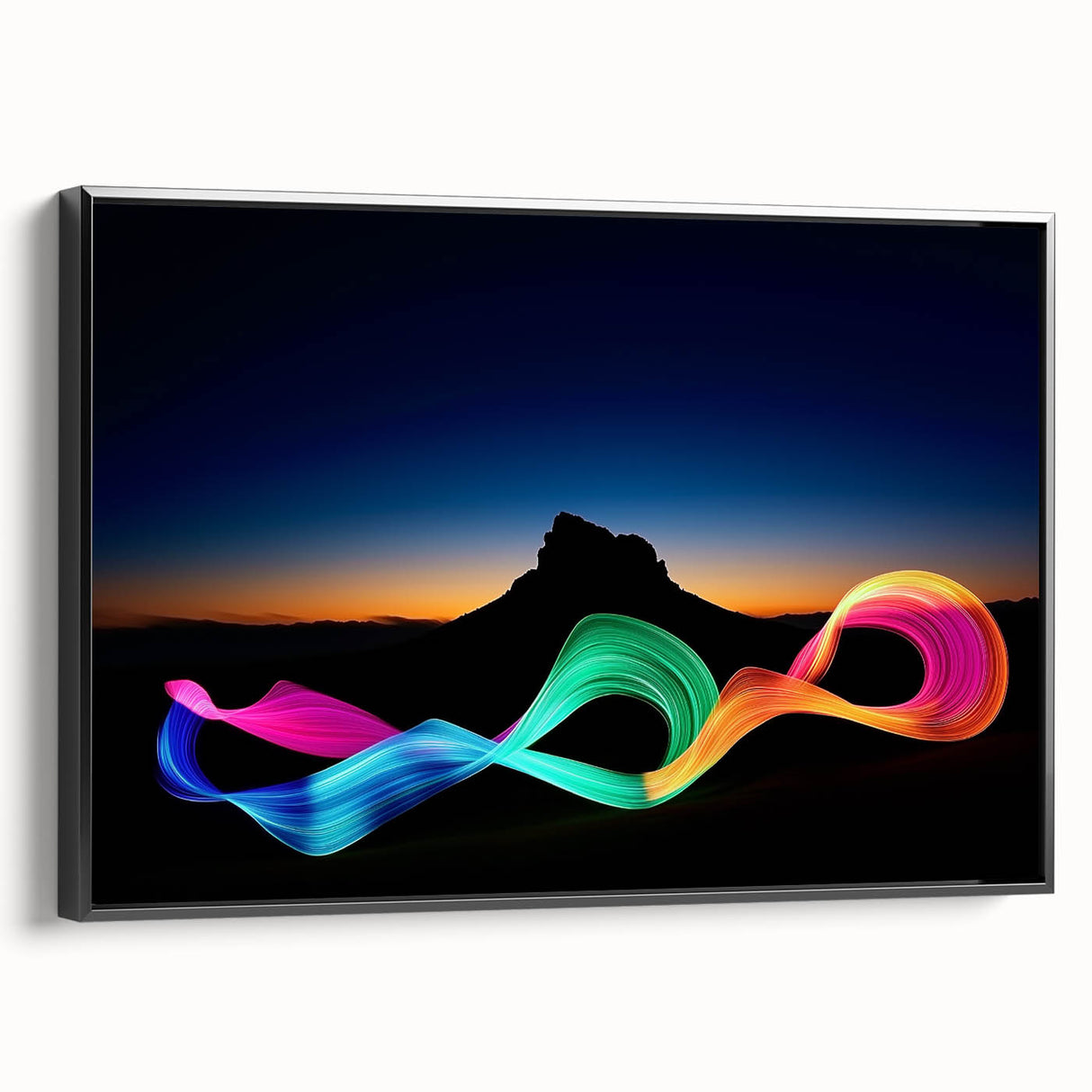 Neon Light Dance – Dynamic Abstract Color Trail Motion Wall Art