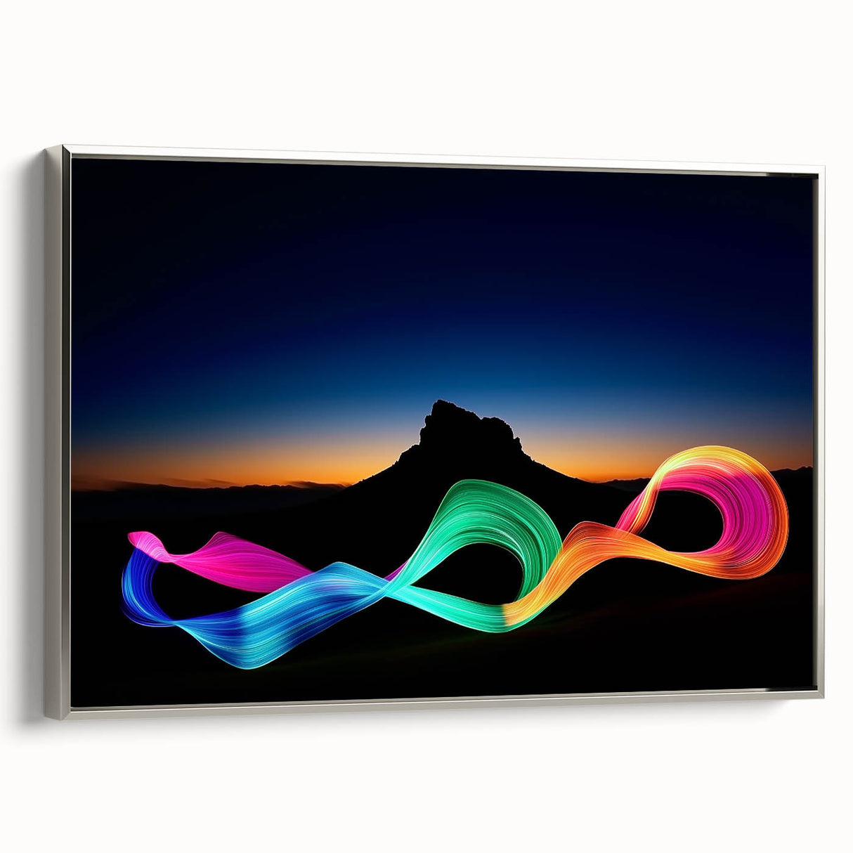 Neon Light Dance – Dynamic Abstract Color Trail Motion Wall Art