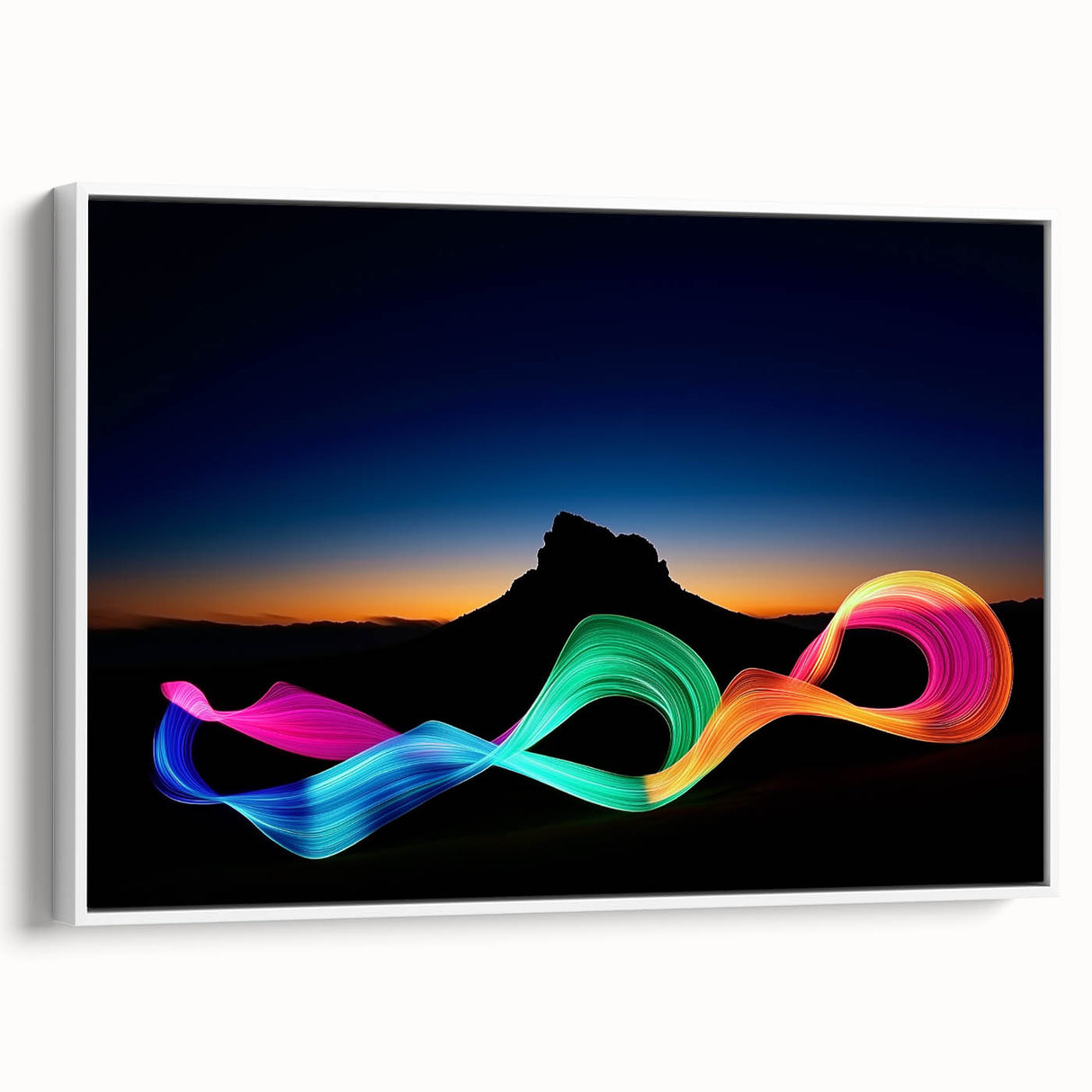 Neon Light Dance – Dynamic Abstract Color Trail Motion Wall Art