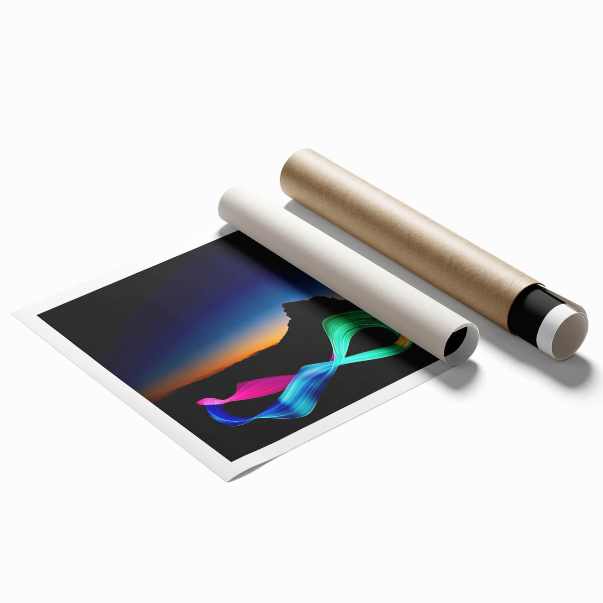 Neon Light Dance – Dynamic Abstract Color Trail Motion Wall Art