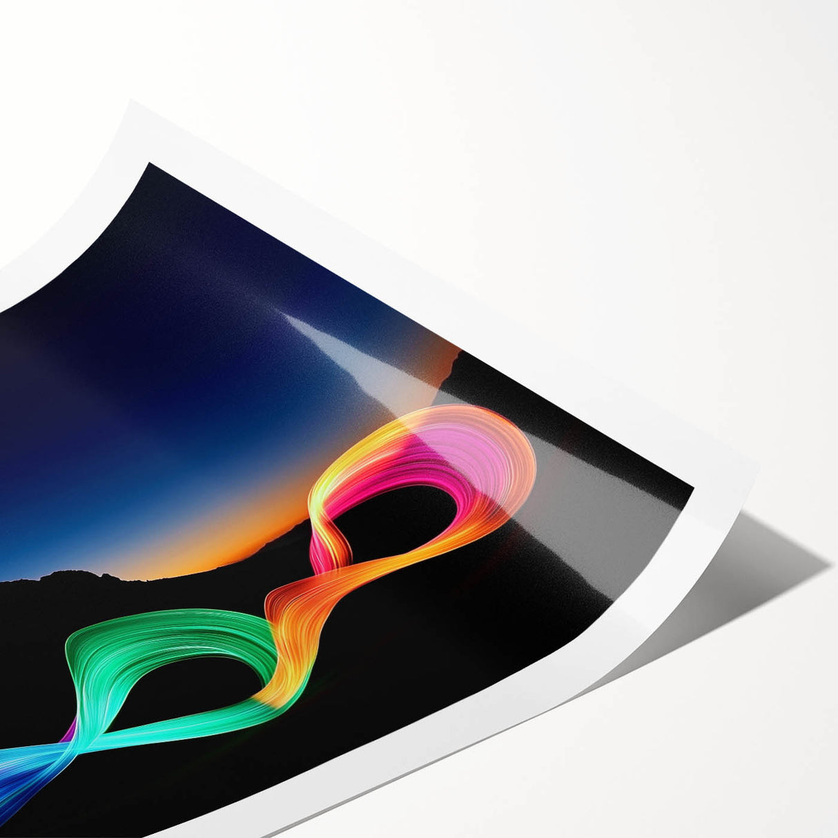 Neon Light Dance – Dynamic Abstract Color Trail Motion Wall Art