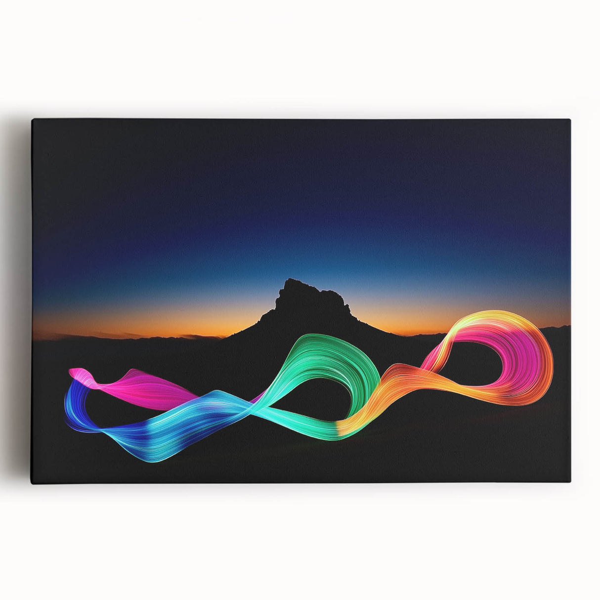 Neon Light Dance – Dynamic Abstract Color Trail Motion Wall Art