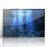 Framed acrylic artwork showcasing a stunning silver cave landscape, highlighting intricate details and textures, perfect for modern home decor.