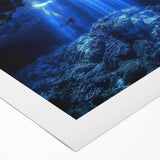 Vibrant rolled canvas print depicting an abstract landscape design with intricate cave formations, showcasing earthy tones and textures, ideal for home decor.