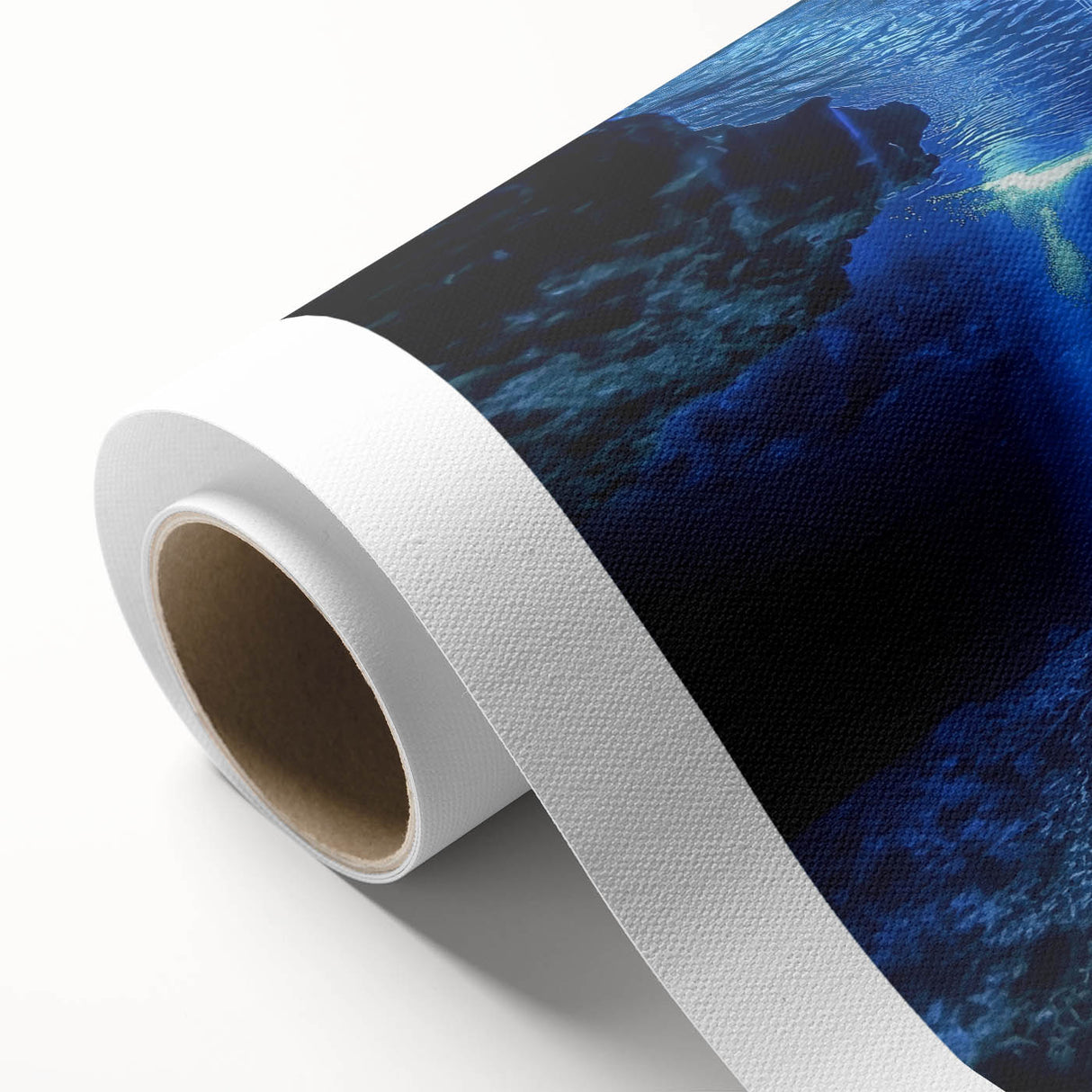 Vibrant rolled canvas artwork showcasing a stunning cave landscape, featuring rich earthy tones and intricate details, perfect for home decor. Packaged securely in a durable tube for safe delivery.