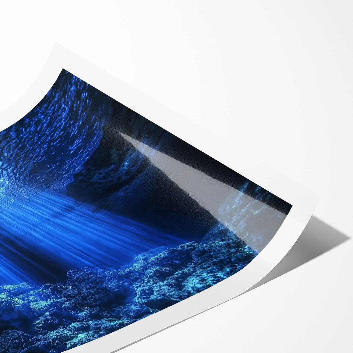 Stunning landscape print showcasing vibrant colors and intricate cave formations, rolled for easy shipping and display, perfect for home decor enthusiasts.
