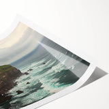 Stunning landscape print showcasing dramatic cliffs and vibrant colors, rolled for easy shipping, perfect for home decor or art enthusiasts.