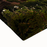 Close-up of a vibrant stretched canvas showcasing a dramatic landscape with steep cliffs, rich details, and earthy tones, perfect for home decor.