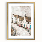 Abstract architecture wall art framed in gold, showcasing intricate geometric patterns and a modern design, ideal for contemporary home decor.