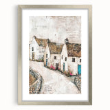 Abstract architecture wall art framed in silver with a white mat, showcasing geometric patterns and a modern aesthetic, perfect for contemporary decor.