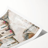 Rustic Architecture Art - Urban Abstract Village Canvas Print