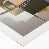 Abstract geometric design on rolled canvas, showcasing vibrant colors and sharp angles, ideal for modern home decor. Packaged securely in a protective cardboard tube for safe delivery.