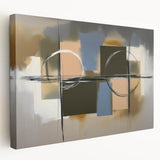 Abstract geometric canvas artwork with a stretched side view, showcasing vibrant colors and intricate patterns, perfect for modern home decor.