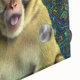 Close-up of an intricately designed acrylic glass featuring a vibrant animal motif, showcasing detailed textures and colors that enhance any decor. Perfect for nature lovers.