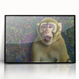 Framed acrylic artwork showcasing a vibrant animal design in a sleek black frame, ideal for modern home decor and animal lovers. Perfect for living spaces or offices.