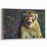 Framed canvas showcasing a silver side view of contemporary animal artwork, featuring vibrant colors and intricate details, perfect for modern home decor.