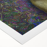 Rolled canvas showcasing vibrant African animal designs with intricate patterns and textures, elegantly packaged in a protective cardboard tube for shipping.