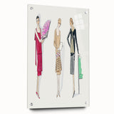 Elegant Art Deco Wall Art - Trio of Fashionable Women in 1920s Attire
